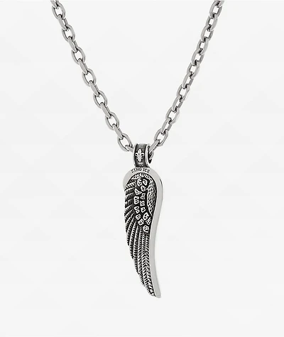 King Ice Biker Wing Silver Necklace