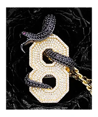King Ice Black Mamba Number 8 Yellow Gold Necklace