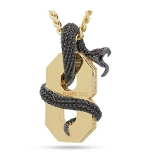 King Ice Black Mamba Number 8 Yellow Gold Necklace