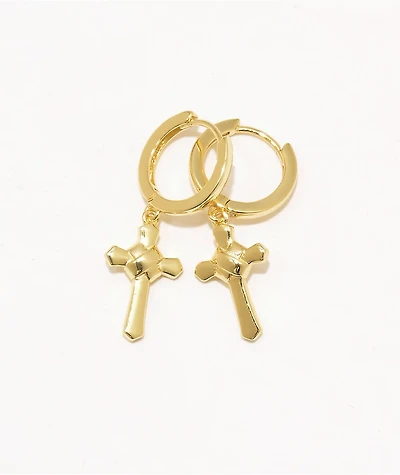 King Ice Cross Hoop Earrings