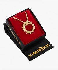 King Ice Crown Of Thorns 22" Gold Rope Necklace