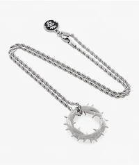King Ice Crown Of Thorns 22" White Gold Rope Necklace