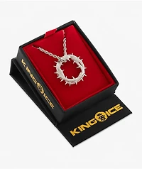 King Ice Crown Of Thorns 22" White Gold Rope Necklace