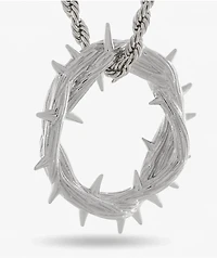 King Ice Crown Of Thorns 22" White Gold Rope Necklace