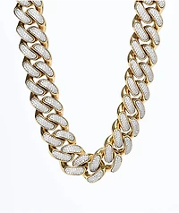 King Ice Diamond Cut 22" Gold Miami Cuban Link Chain