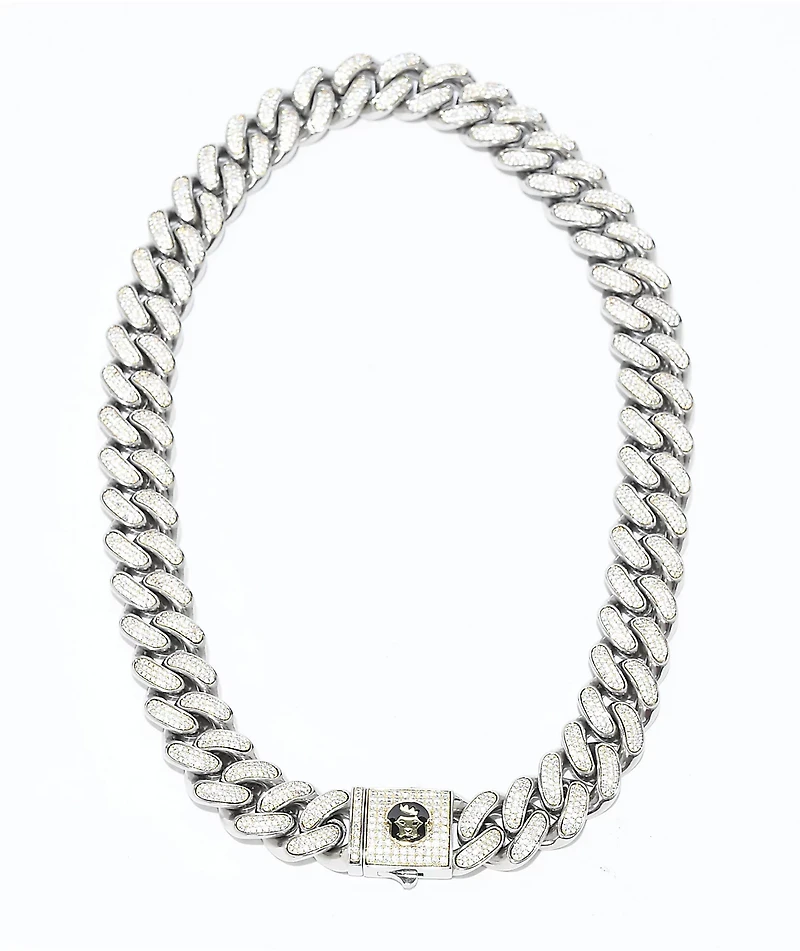 King Ice Diamond Cut 22" White Gold Miami Cuban Link Chain