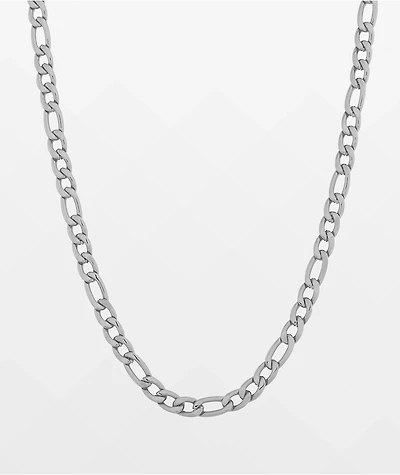 King Ice Figaro Silver 6mm Chain Necklace
