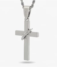 King Ice Iced Crown Of Thorns 22" White Gold Rope Necklace