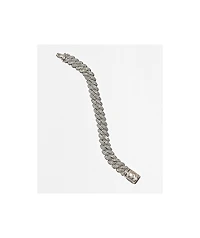 King Ice Iced Diamond Cut Miami Cuban Link 12mm Silver Bracelet