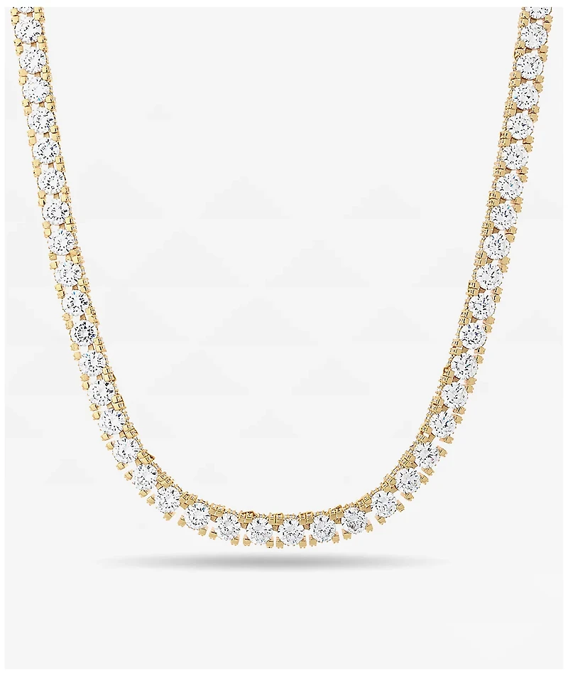 King Ice Icy 5mm Single Row Gold Tennis Chain Necklace