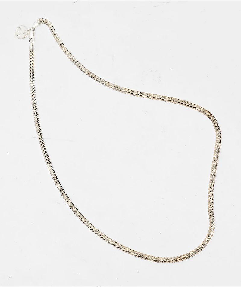 King Ice Italian Sterling Silver 22" Cuban Link Chain Necklace
