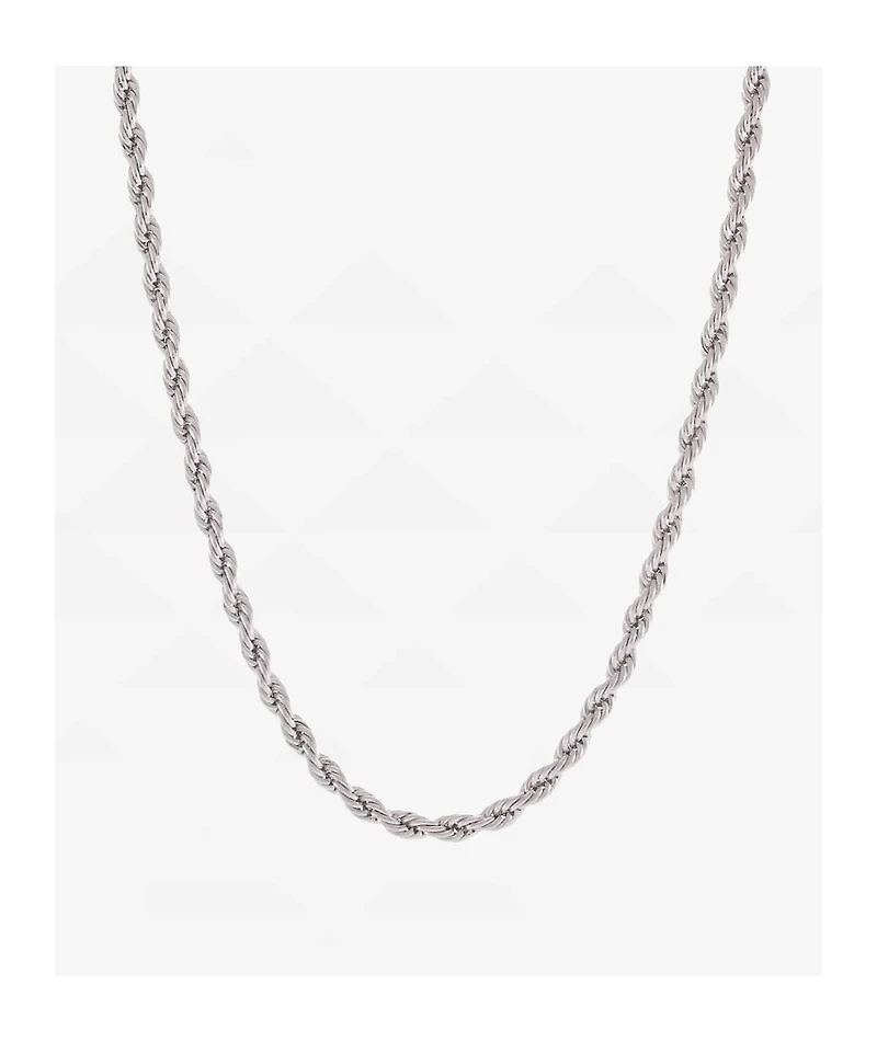 King Ice Italian Sterling Silver 22" Rope Chain Necklace