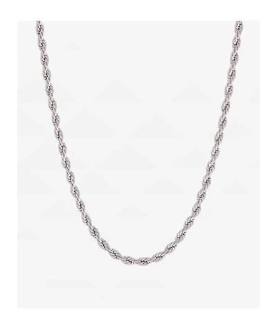 King Ice Italian Sterling Silver 22" Rope Chain Necklace