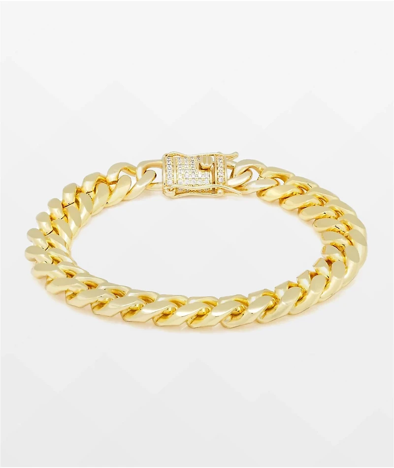King Ice Miami Cuban 10mm Gold Bracelet
