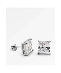 King Ice Princess Cut .925 Silver Earrings