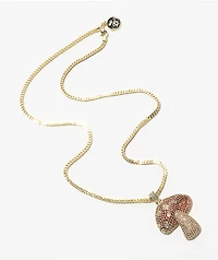 King Ice Shroom 20" Gold Necklace