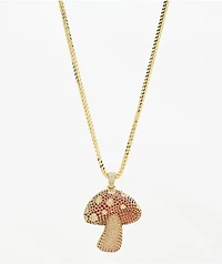 King Ice Shroom 20" Gold Necklace