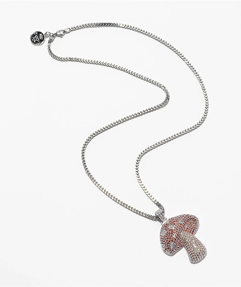 King Ice Shroom 24" Silver Necklace