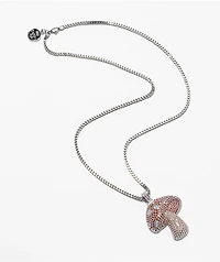 King Ice Shroom 24" Silver Necklace