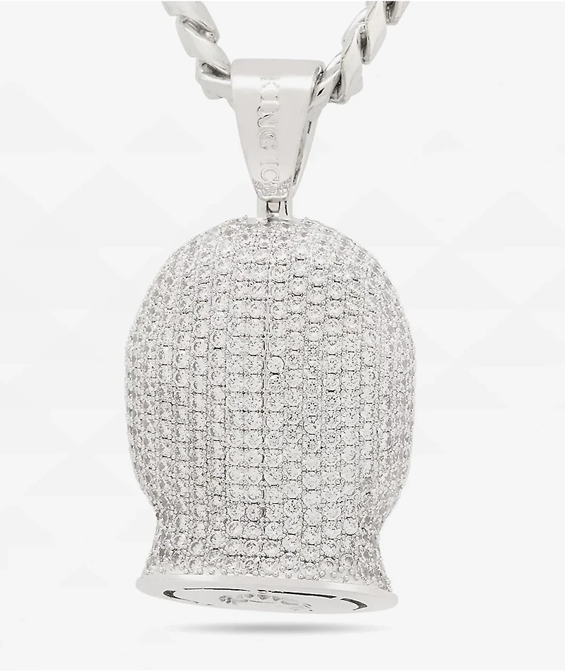 King Ice Ski Mask 20" Silver Necklace