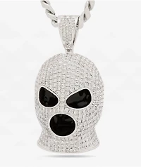 King Ice Ski Mask 20" Silver Necklace