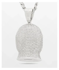 King Ice Ski Mask 20" Silver Necklace