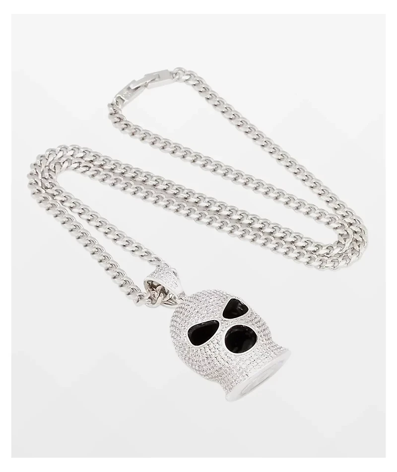 King Ice Ski Mask 20" Silver Necklace