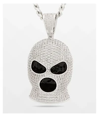 King Ice Ski Mask 20" Silver Necklace