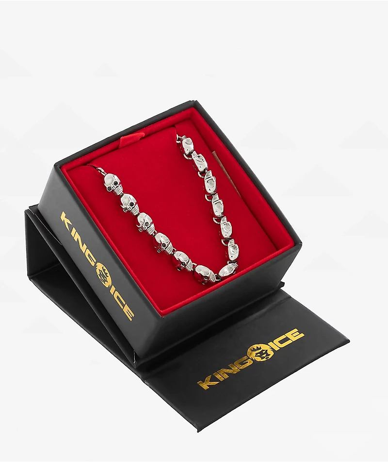King Ice Skull Silver Bracelet