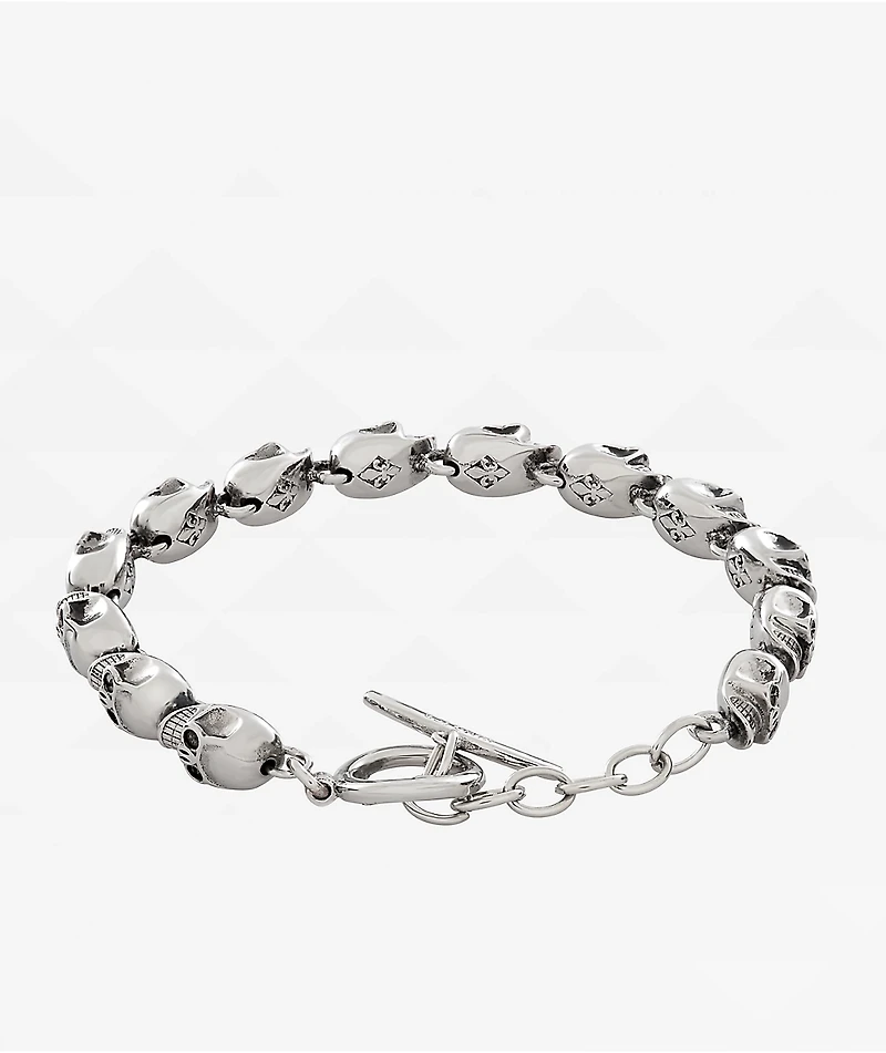 King Ice Skull Silver Bracelet