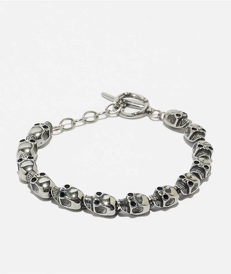 King Ice Skull Silver Bracelet