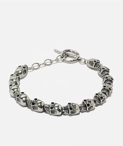 King Ice Skull Silver Bracelet
