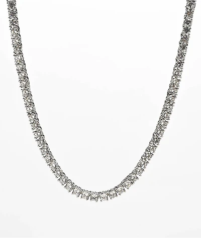 King Ice Tennis Choker 4mm Silver Chain Necklace