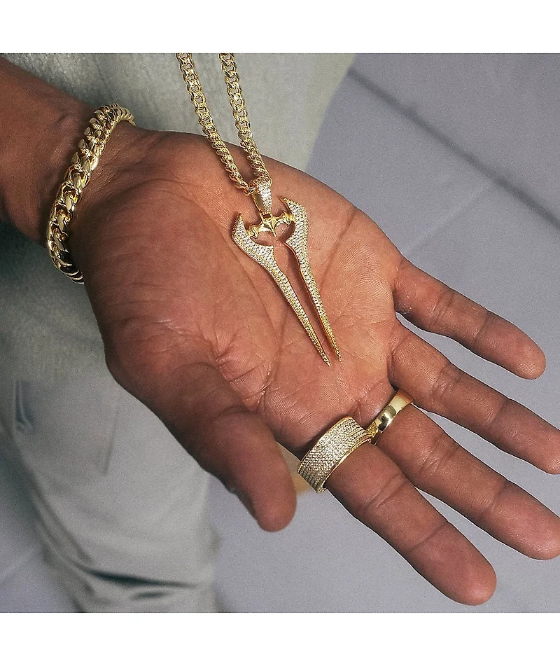 King Ice x Halo Iced Energy Sword 20" Gold Chain Necklace