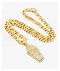 King Ice x Mike Zombie Bed For A Legend 22" White Gold Chain Necklace