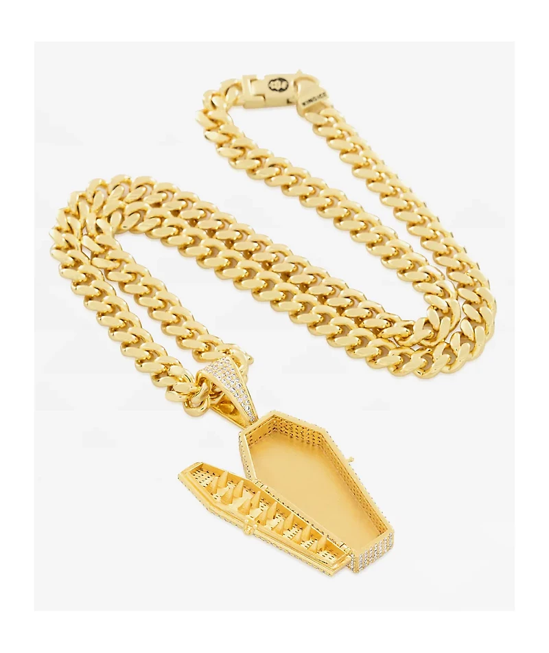 King Ice x Mike Zombie Bed For A Legend 22" White Gold Chain Necklace