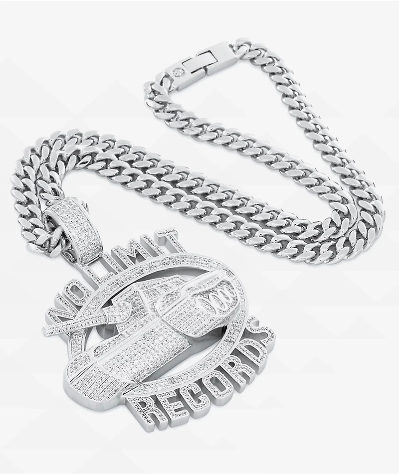 King Ice x No Limit Logo 22" Silver Chain Necklace