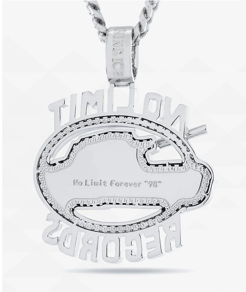 King Ice x No Limit Logo 22" Silver Chain Necklace