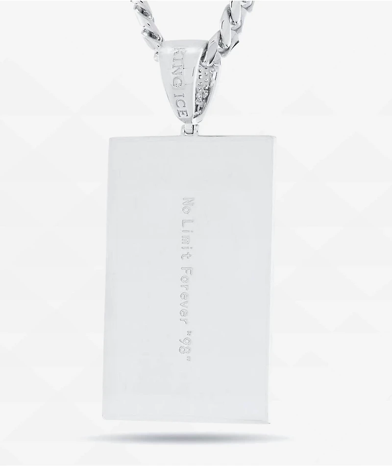 King Ice x No Limit Records Dog Tag 24" Silver Necklace