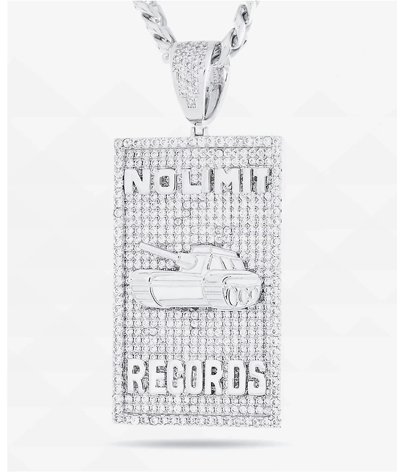 King Ice x No Limit Records Dog Tag 24" Silver Necklace