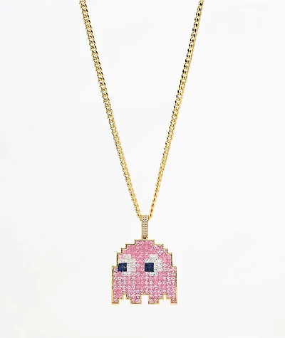 King Ice x Pac-Man Pinky Gold & Pink 24" Gold Necklace