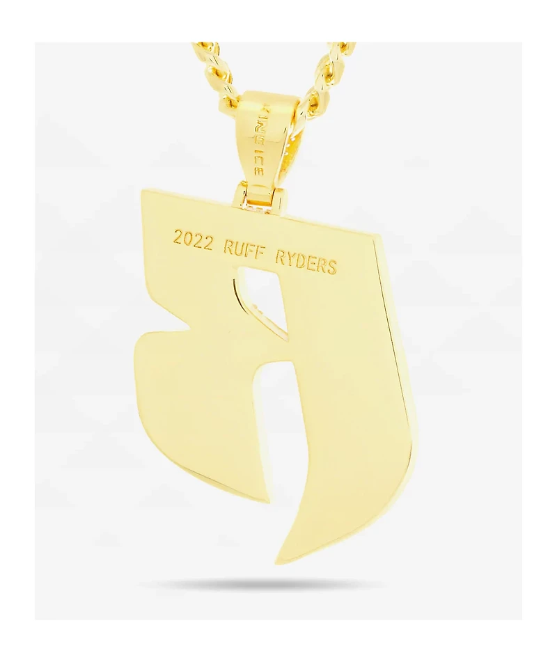 King Ice x Ruff Ryders Logo 22" Gold Chain Necklace
