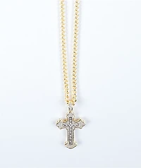 King Ice x Tupac Cross 5mm Miami Cuban Chain 24" Gold Necklace