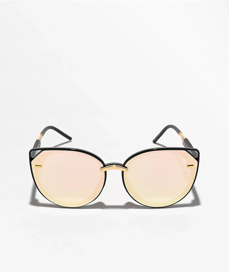 Kitty Rose Gold Round Cat Eye Sunglasses