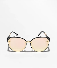 Kitty Rose Gold Round Cat Eye Sunglasses