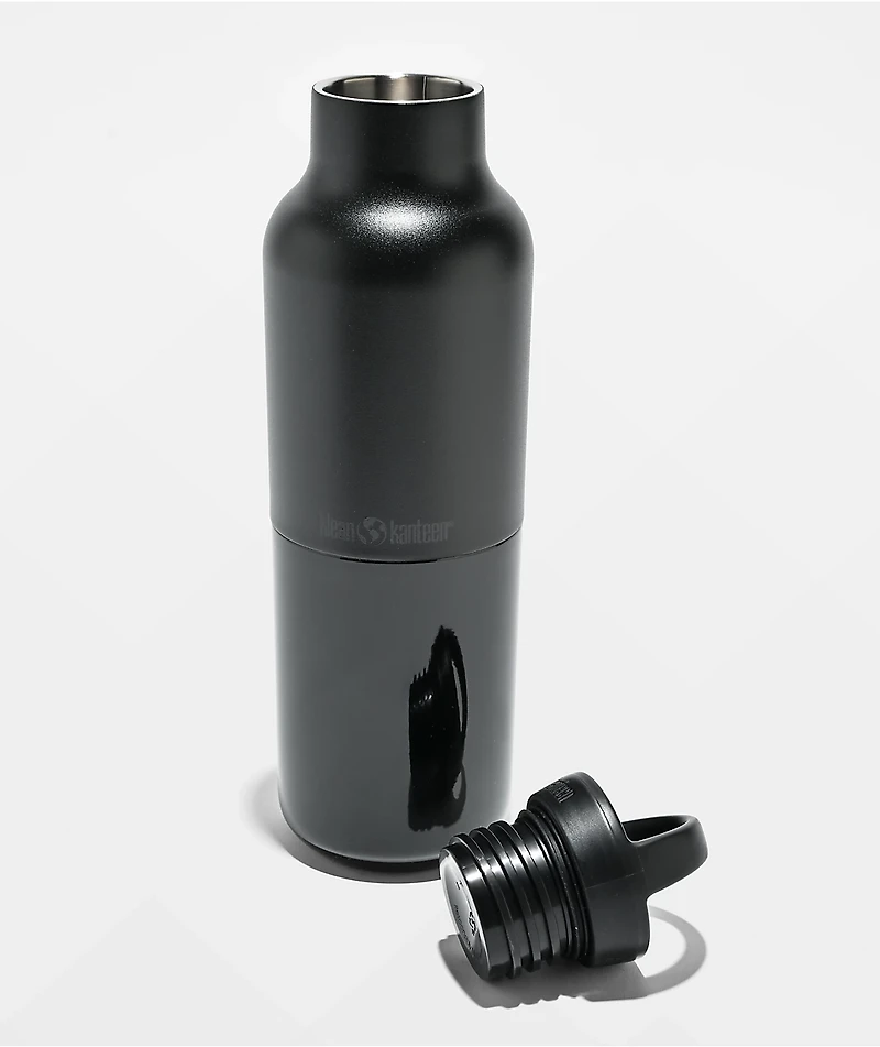 Klean Kanteen Rise Classic Arch Loop Cap Black Water Bottle 20 oz