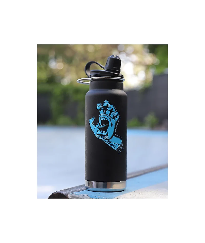 Klean Kanteen x Santa Cruz Screaming Hand TKWide Chug Cap Black Water Bottle 32 oz