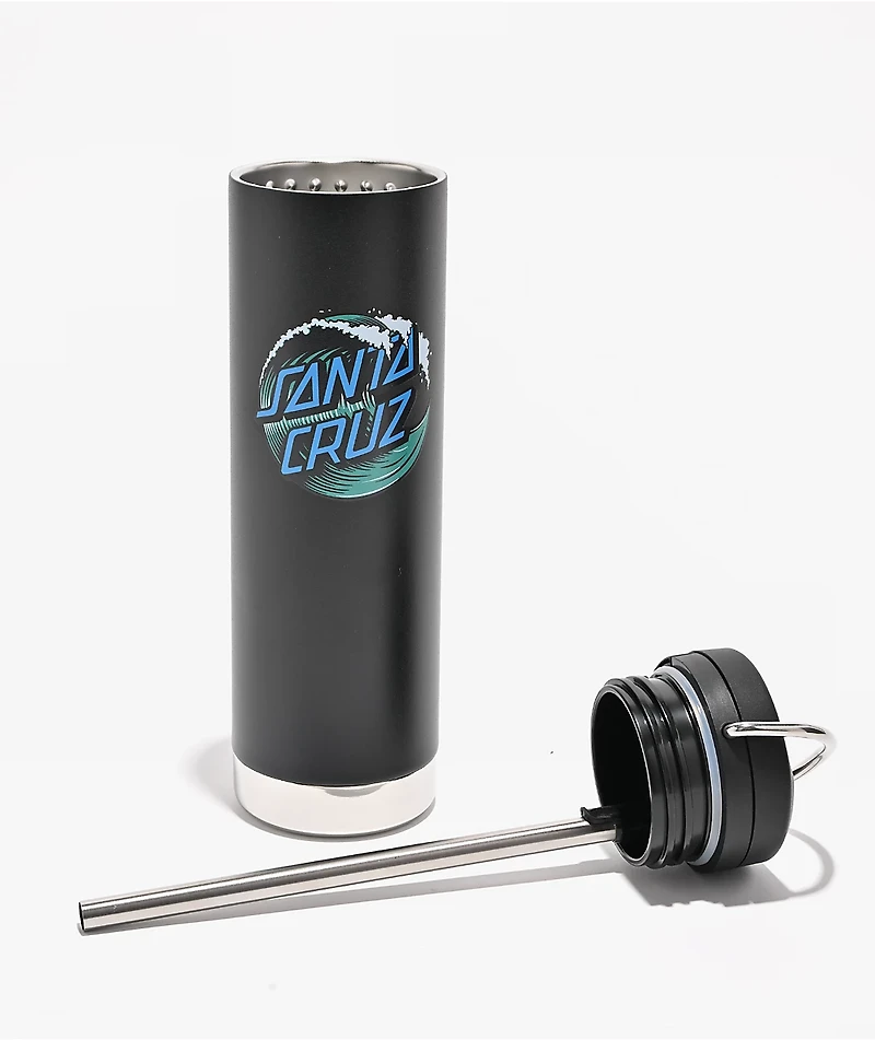Klean Kanteen x Santa Cruz Wave Dot TKWide Black Water Bottle 20 oz