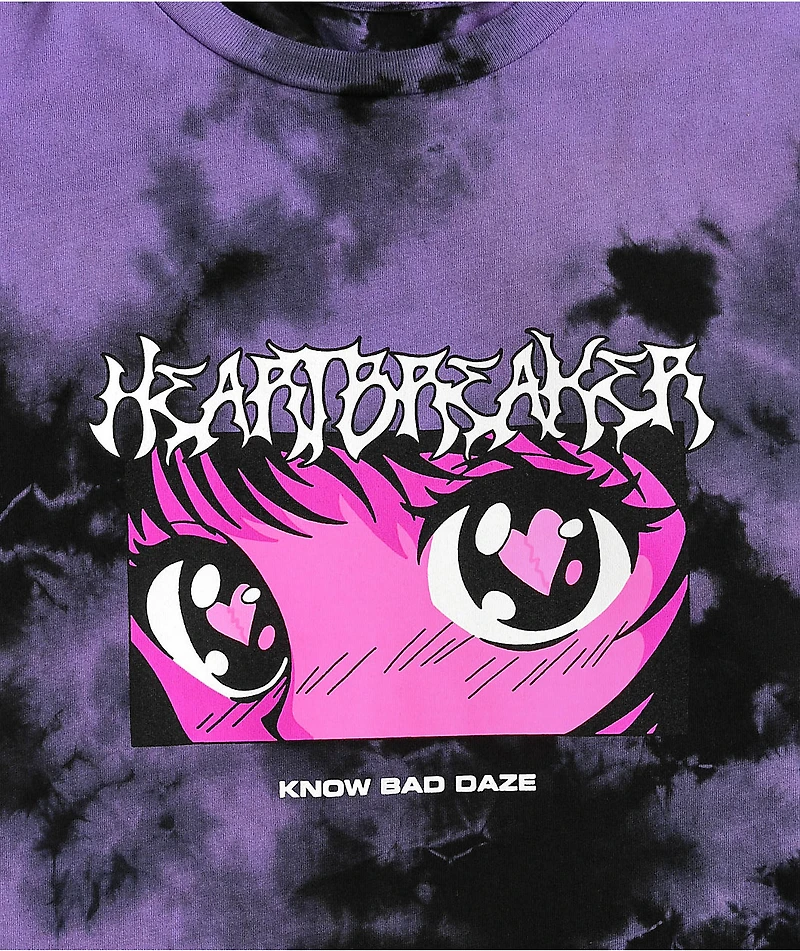 Know Bad Daze Heartbreaker Purple Tie Dye T-Shirt