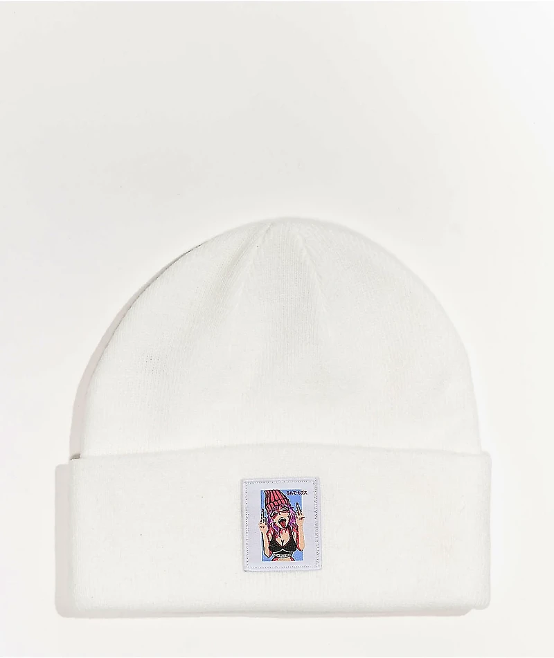 Know Bad Daze Whatever White Beanie